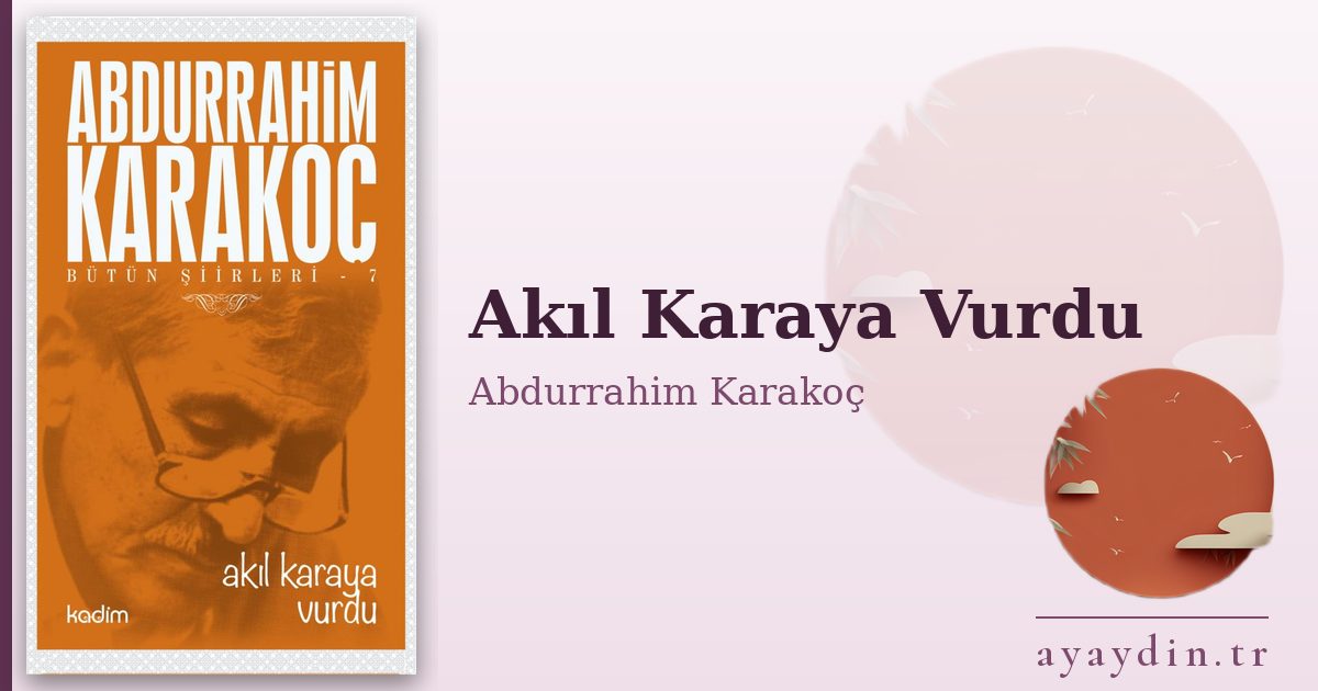 Akıl Karaya Vurdu - Abdurrahim Karakoç kitap alıntıları ve sözleri