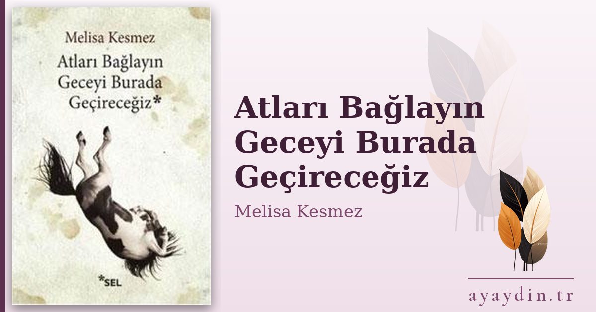 Atları Bağlayın Geceyi Burada Geçireceğiz - Melisa Kesmez kitap alıntıları ve sözleri