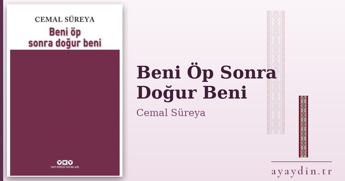 Beni Öp Sonra Doğur Beni - Cemal Süreya kitap alıntıları ve sözleri