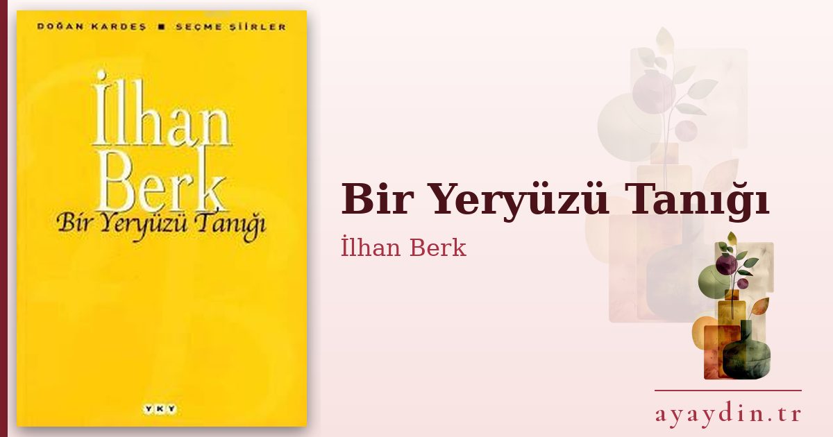 Bir Yeryüzü Tanığı - İlhan Berk kitap alıntıları ve sözleri