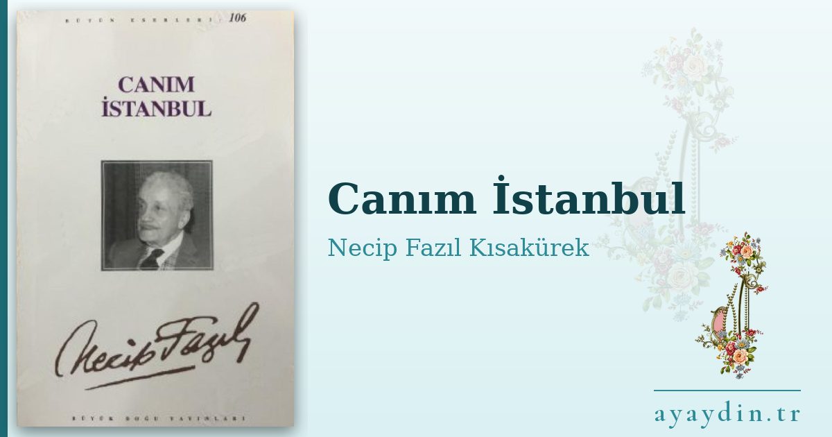 Canım İstanbul - Necip Fazıl Kısakürek kitap alıntıları ve sözleri