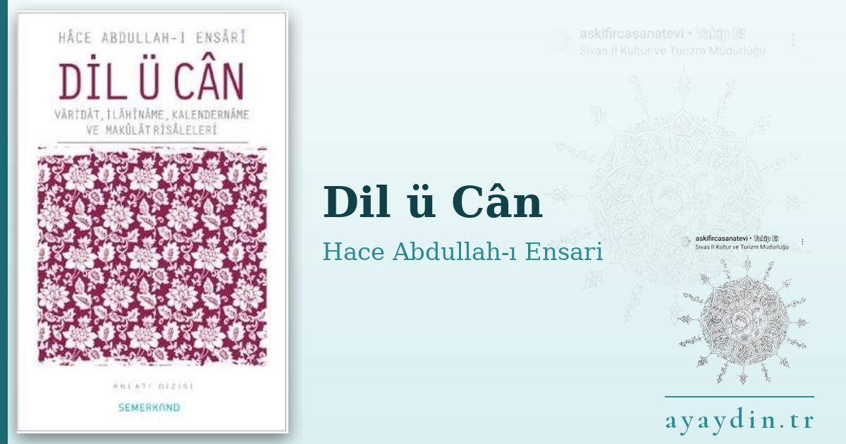 Dil ü Cân - Hace Abdullah-ı Ensari kitap alıntıları ve sözleri