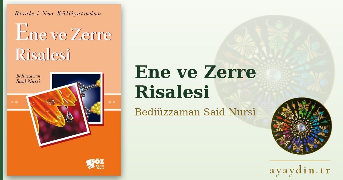 Ene ve Zerre Risalesi - Bediüzzaman Said Nursî kitap alıntıları ve sözleri