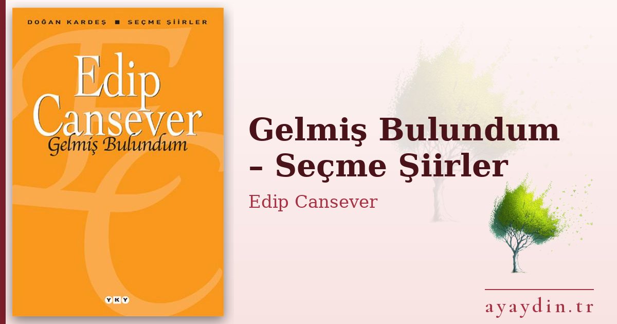 Gelmiş Bulundum – Seçme Şiirler - Edip Cansever kitap alıntıları ve sözleri