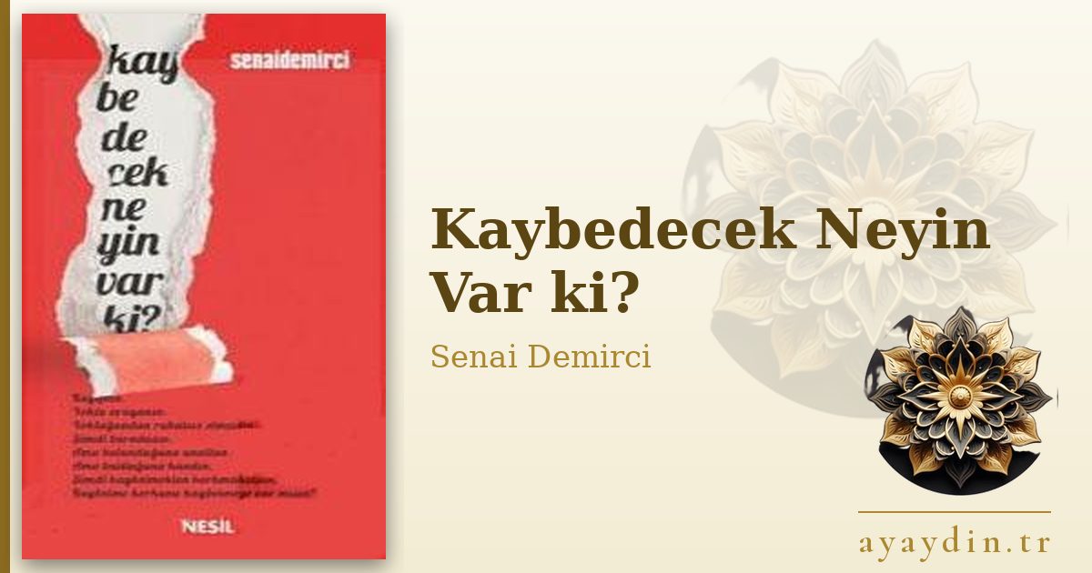Kaybedecek Neyin Var ki? - Senai Demirci kitap alıntıları ve sözleri