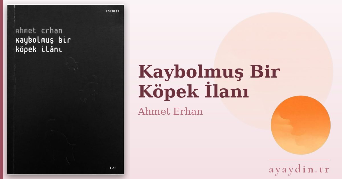 Kaybolmuş Bir Köpek İlanı - Ahmet Erhan kitap alıntıları ve sözleri