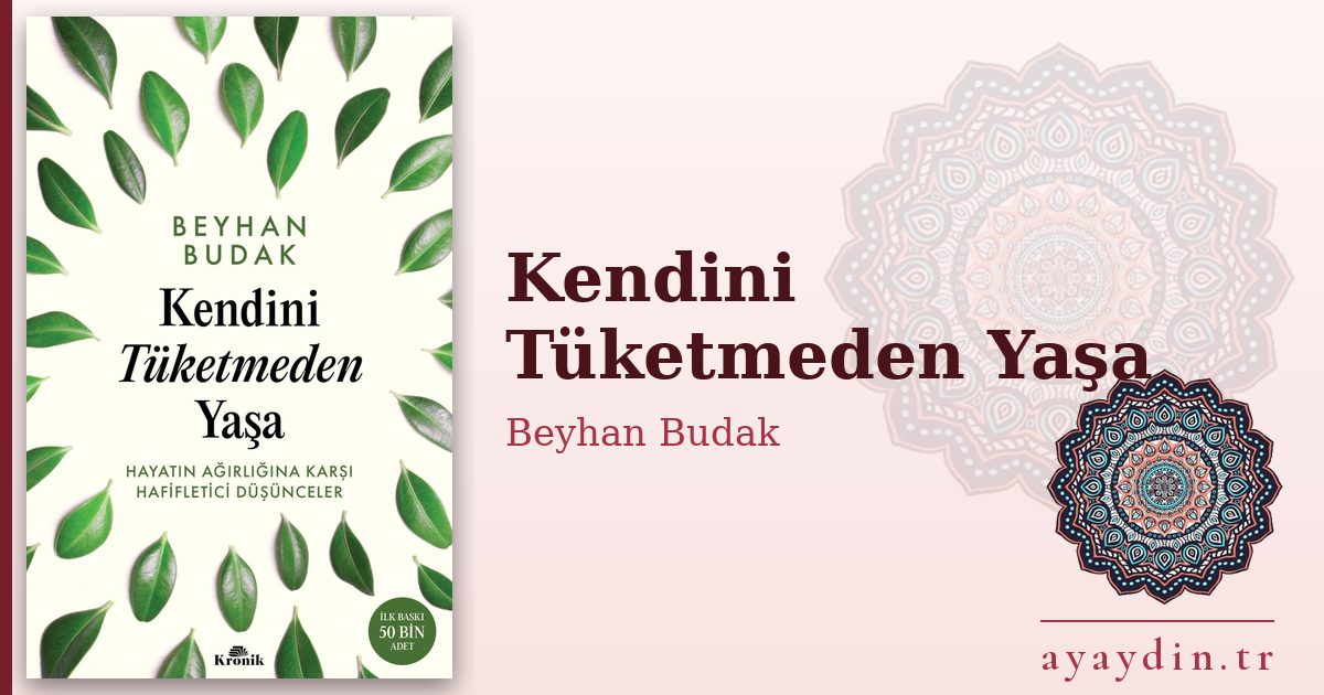 Kendini Tüketmeden Yaşa - Beyhan Budak kitap alıntıları ve sözleri