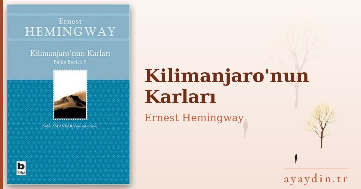 Kilimanjaro'nun Karları - Ernest Hemingway kitap alıntıları ve sözleri
