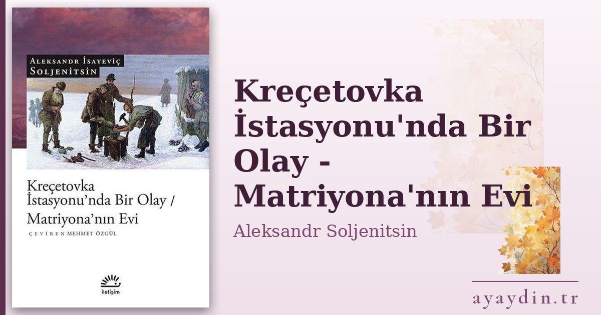 Kreçetovka İstasyonu'nda Bir Olay - Matriyona'nın Evi - Aleksandr Soljenitsin kitap alıntıları ve sözleri