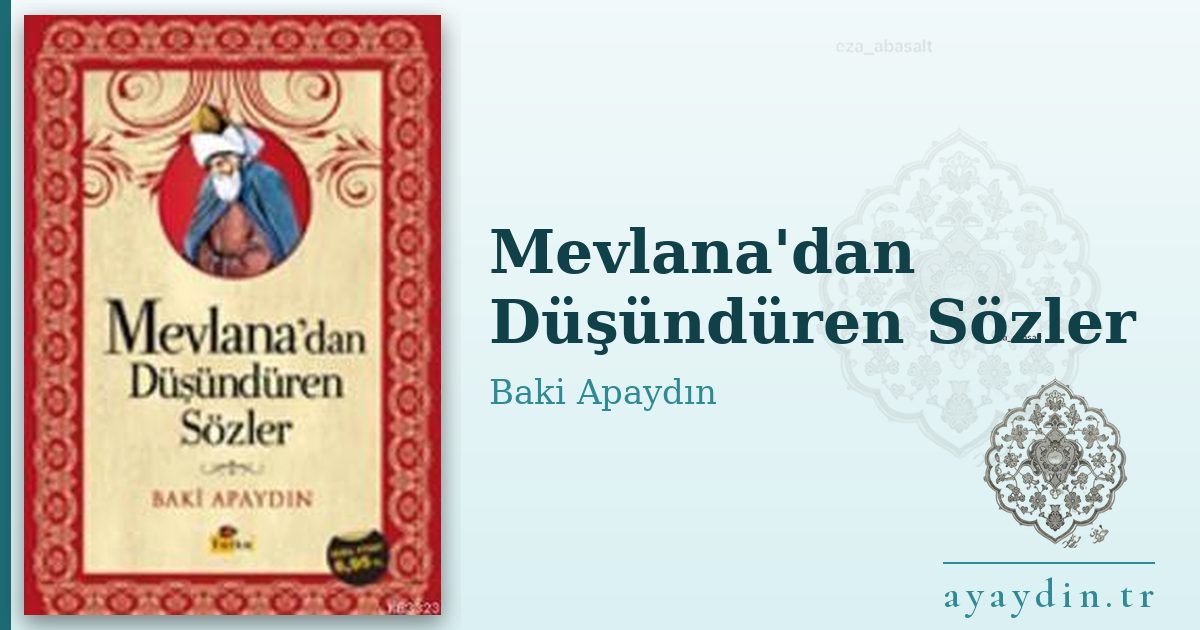 Mevlana'dan Düşündüren Sözler - Baki Apaydın kitap alıntıları ve sözleri
