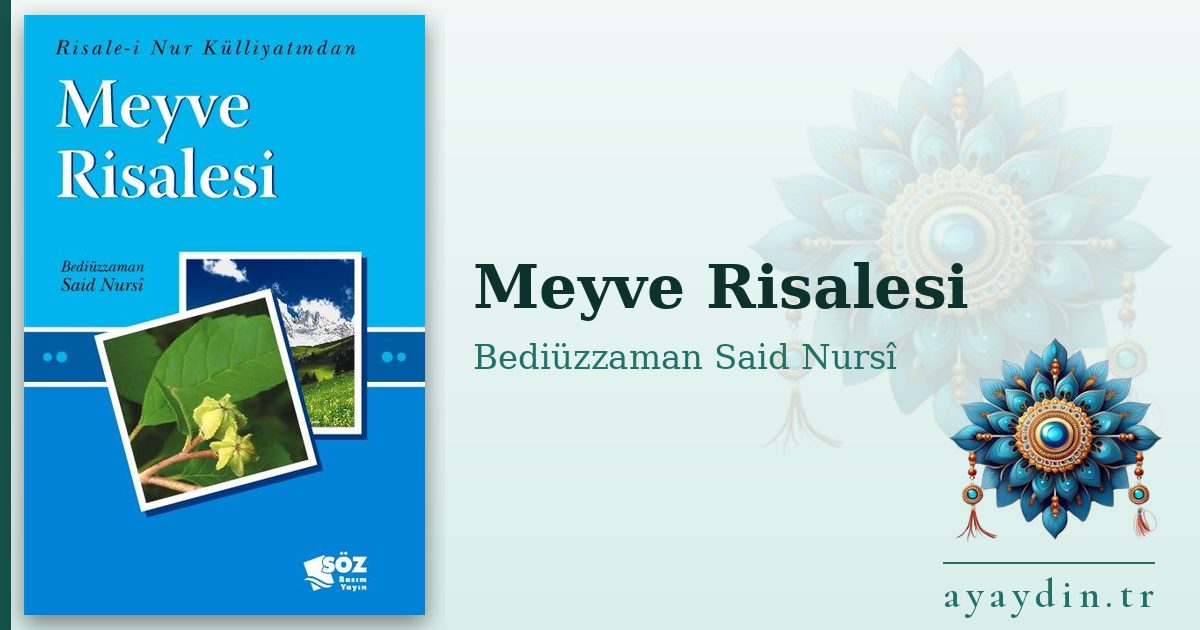 Meyve Risalesi - Bediüzzaman Said Nursî kitap alıntıları ve sözleri