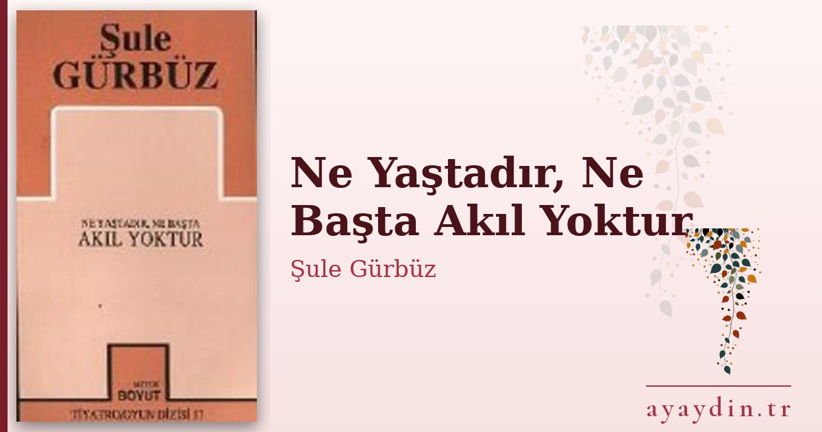 Ne Yaştadır, Ne Başta Akıl Yoktur - Şule Gürbüz kitap alıntıları ve sözleri