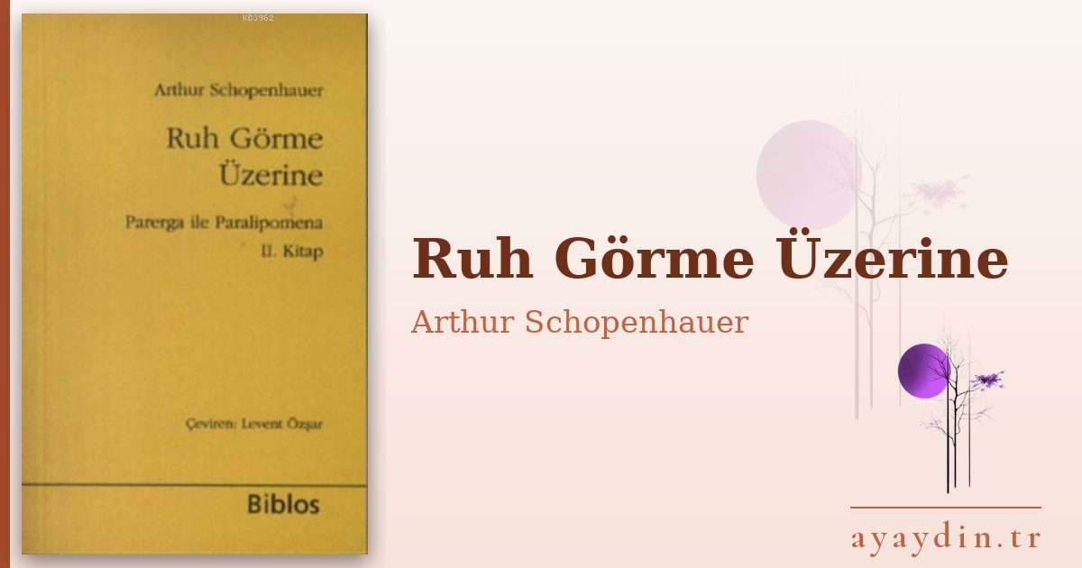 Ruh Görme Üzerine - Arthur Schopenhauer kitap alıntıları ve sözleri
