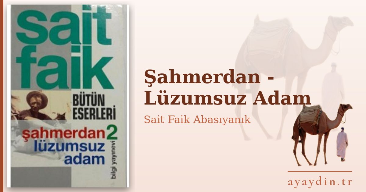 Şahmerdan - Lüzumsuz Adam - Sait Faik Abasıyanık kitap alıntıları ve sözleri