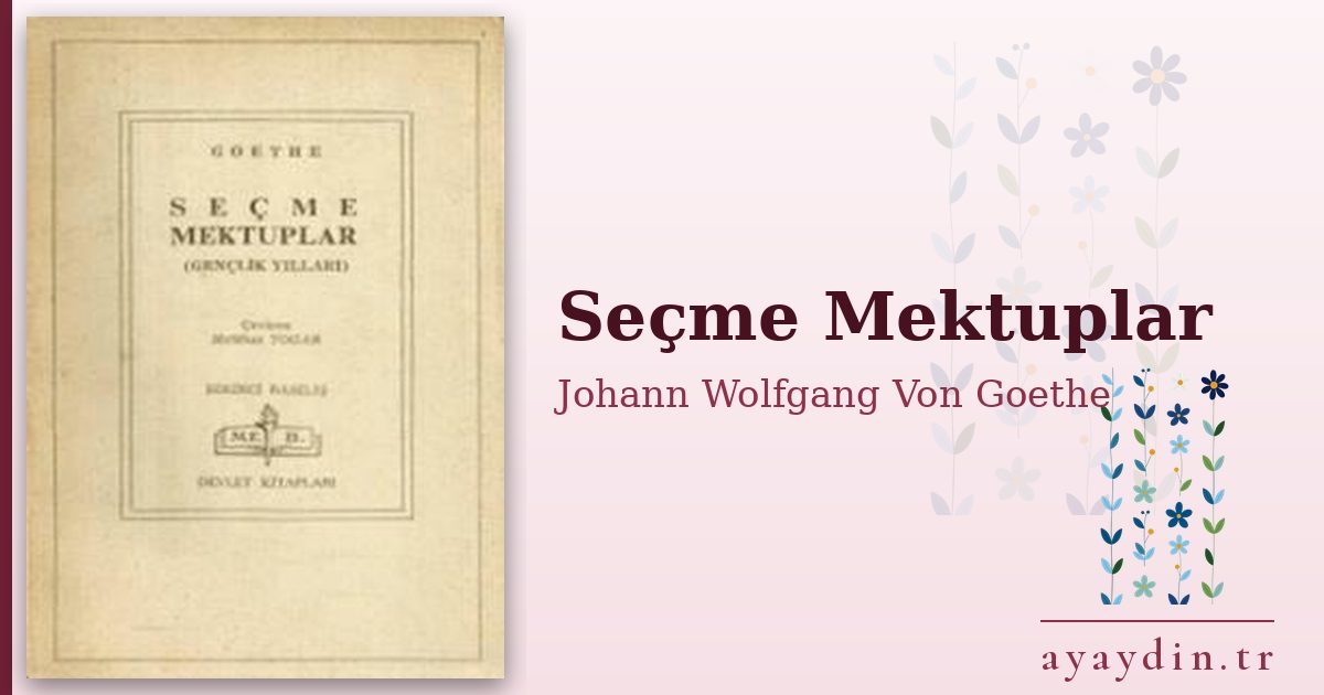 Seçme Mektuplar - Johann Wolfgang Von Goethe kitap alıntıları ve sözleri