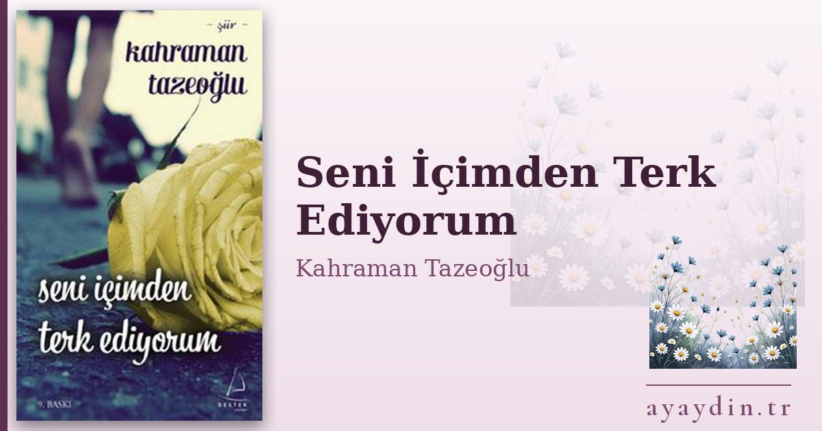 Seni İçimden Terk Ediyorum - Kahraman Tazeoğlu kitap alıntıları ve sözleri