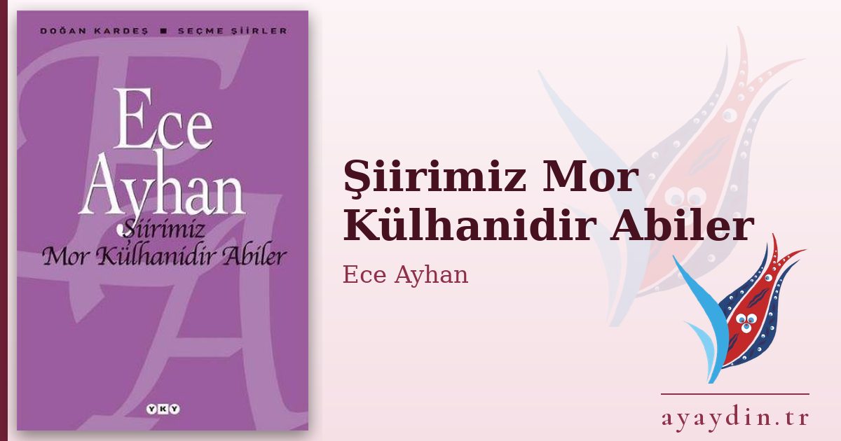 Şiirimiz Mor Külhanidir Abiler - Ece Ayhan kitap alıntıları ve sözleri