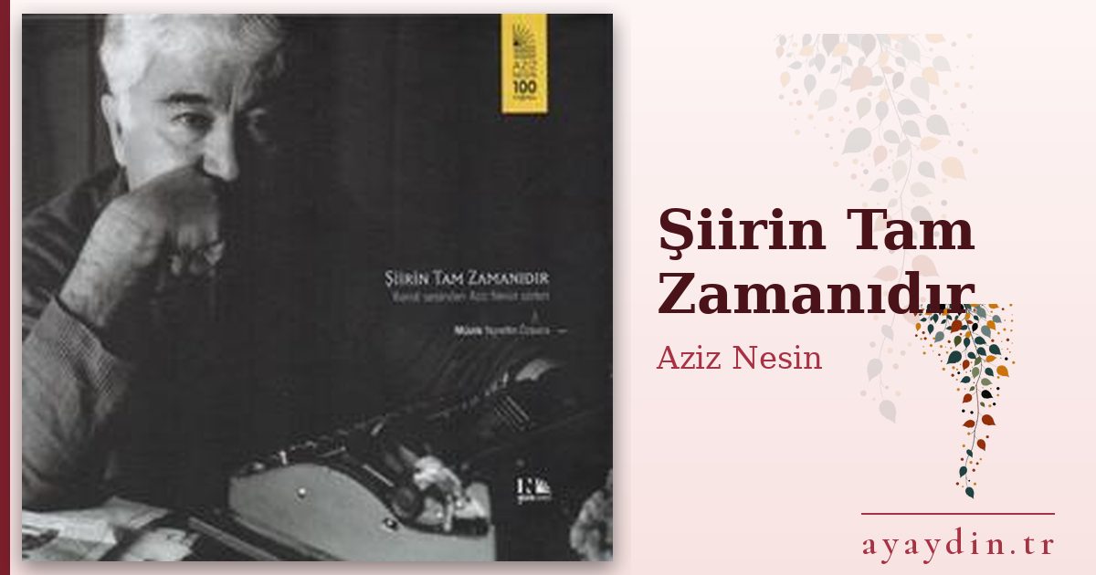 Şiirin Tam Zamanıdır - Aziz Nesin kitap alıntıları ve sözleri