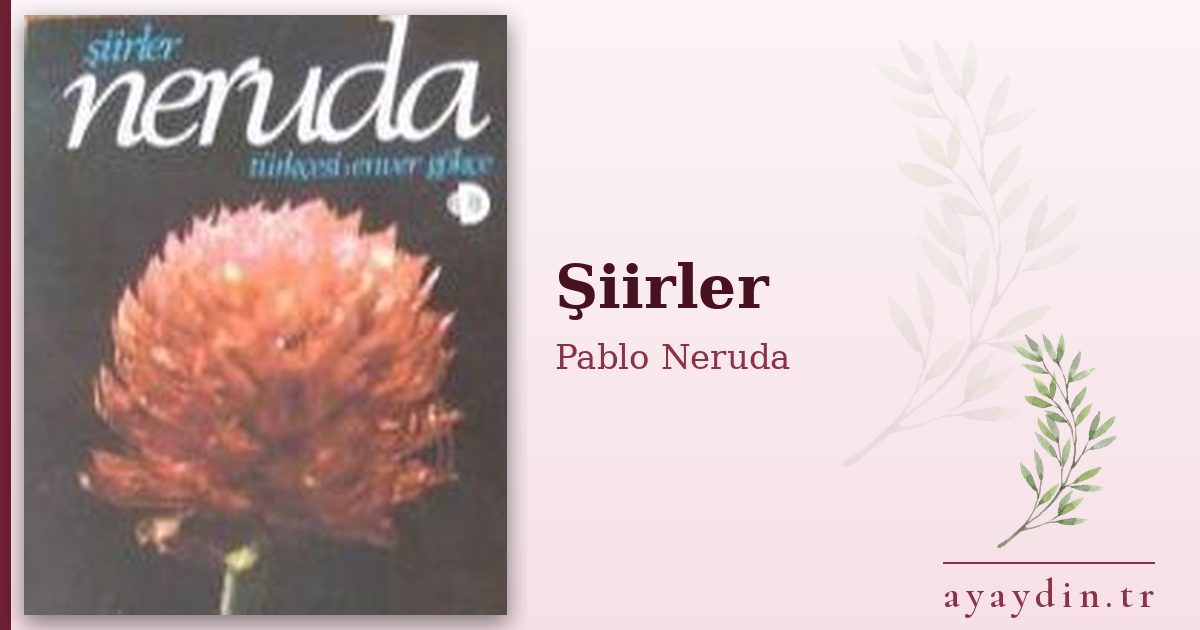 Şiirler - Pablo Neruda kitap alıntıları ve sözleri