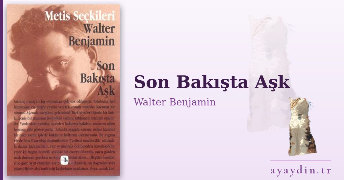 Son Bakışta Aşk - Walter Benjamin kitap alıntıları ve sözleri