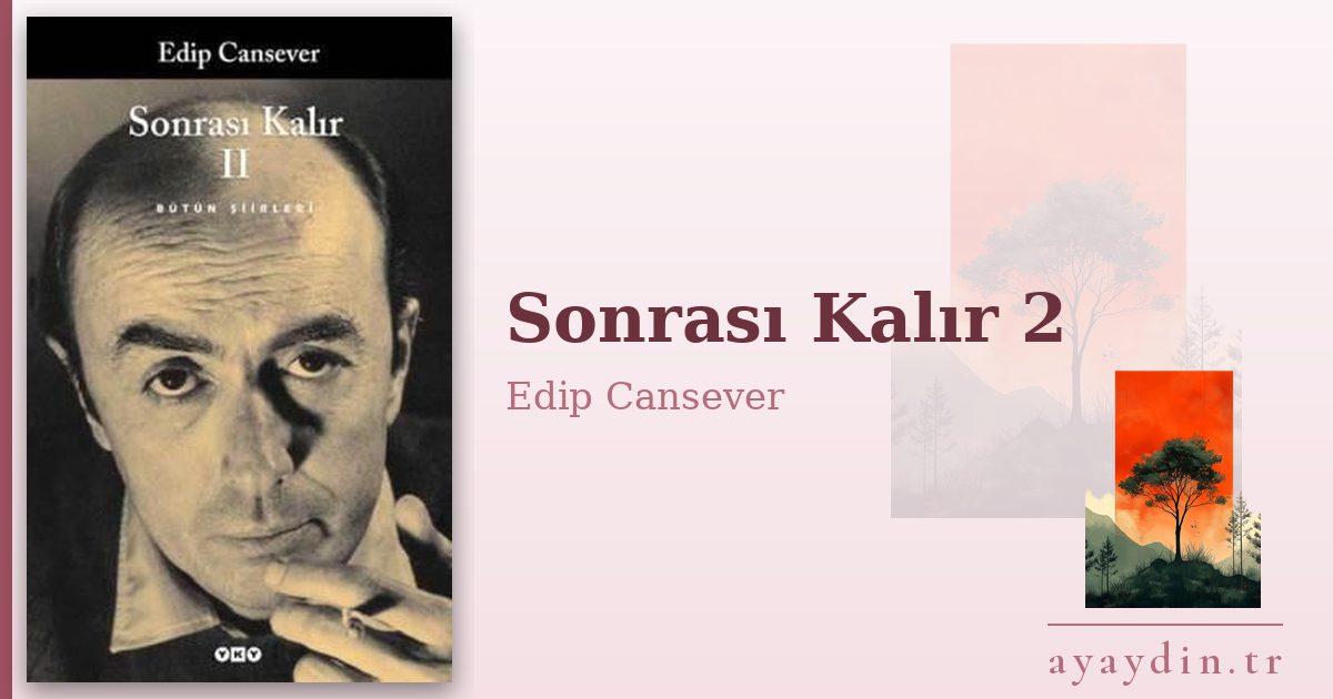 Sonrası Kalır 2 - Edip Cansever kitap alıntıları ve sözleri
