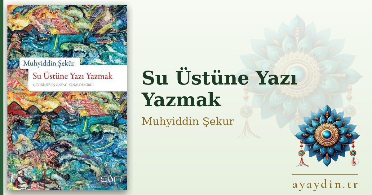 Su Üstüne Yazı Yazmak - Muhyiddin Şekur kitap alıntıları ve sözleri