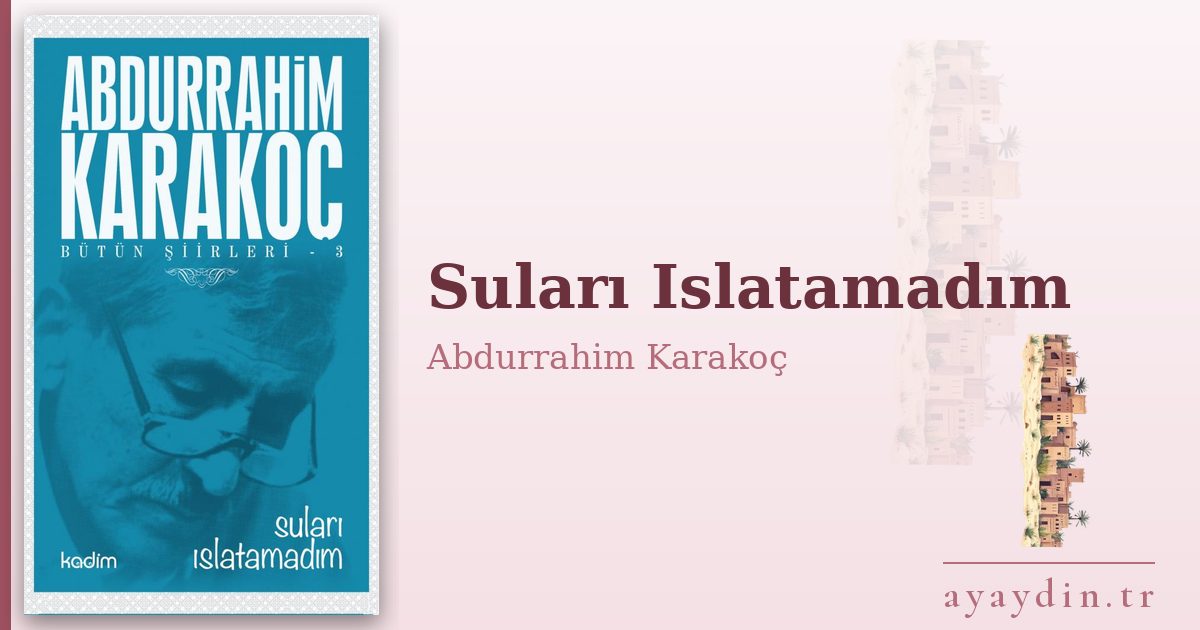 Suları Islatamadım - Abdurrahim Karakoç kitap alıntıları ve sözleri