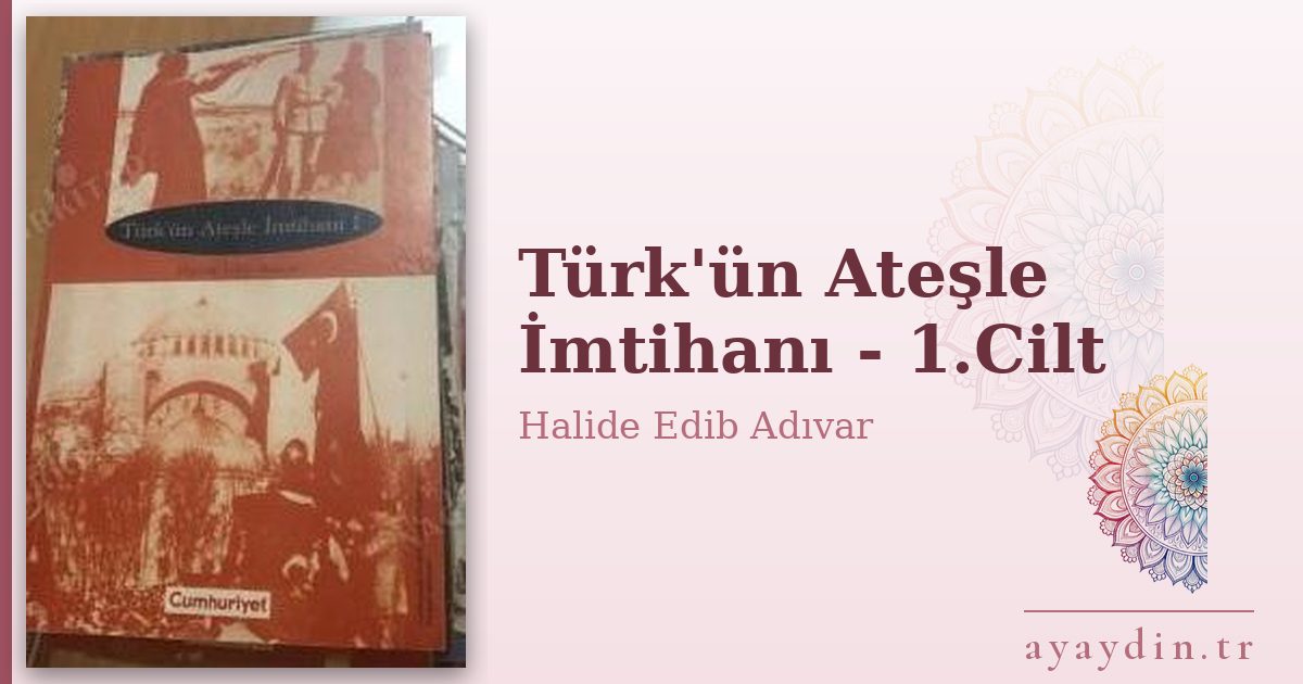 Türk'ün Ateşle İmtihanı - 1.Cilt - Halide Edib Adıvar kitap alıntıları ve sözleri