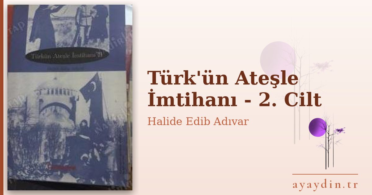 Türk'ün Ateşle İmtihanı - 2. Cilt - Halide Edib Adıvar kitap alıntıları ve sözleri