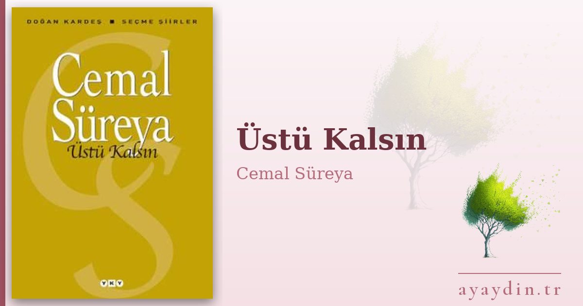 Üstü Kalsın - Cemal Süreya kitap alıntıları ve sözleri