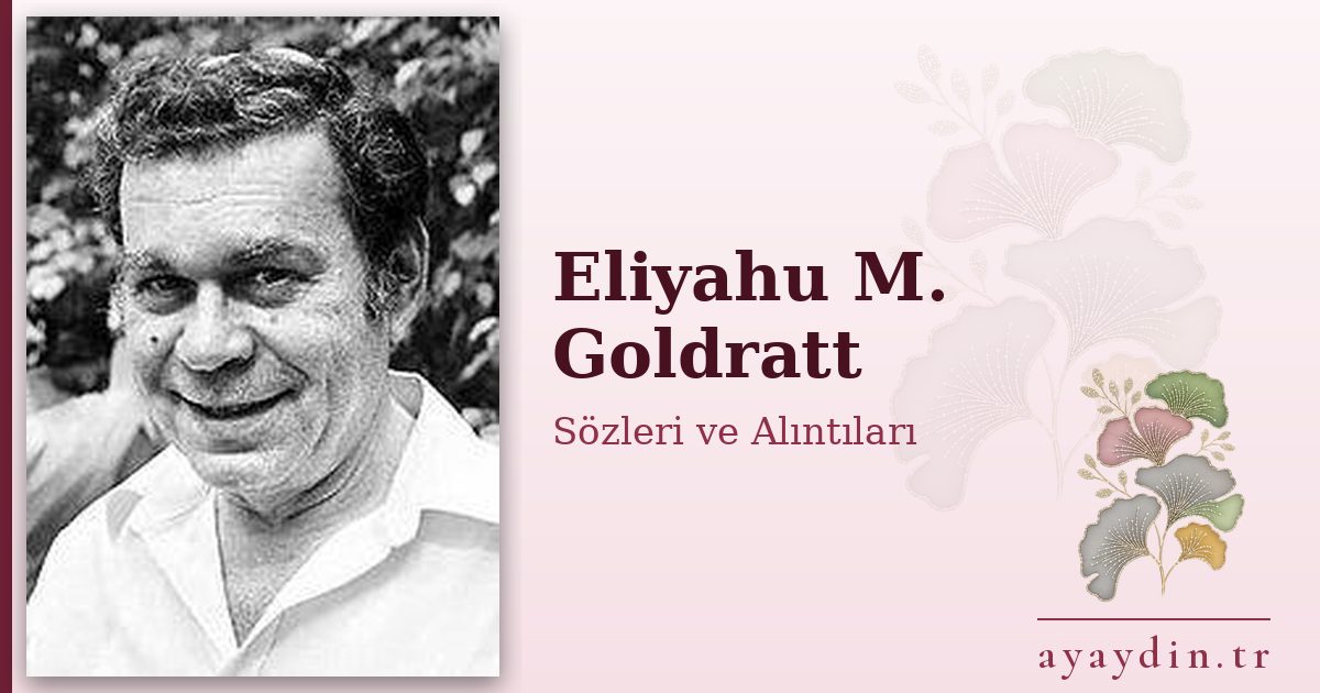 Eliyahu M. Goldratt sözleri ve alıntıları