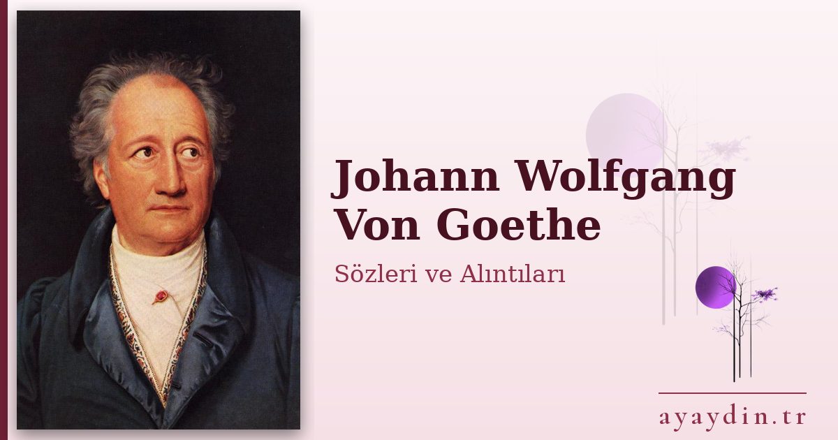 Johann Wolfgang Von Goethe sözleri ve alıntıları