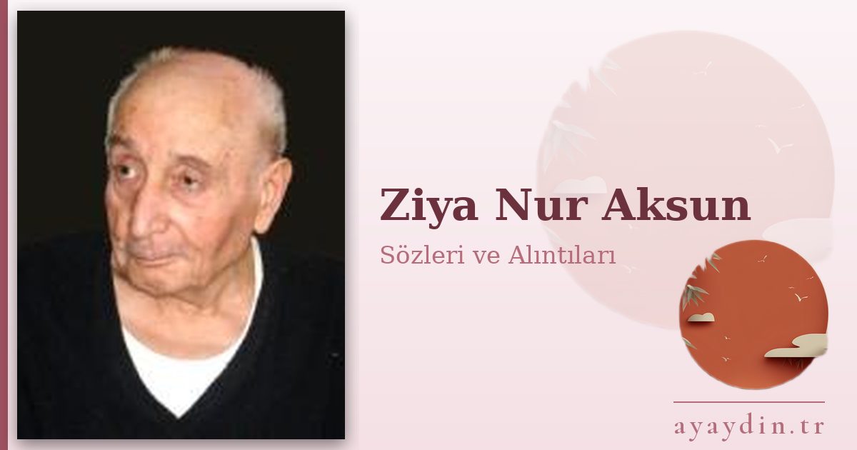 Ziya Nur Aksun sözleri ve alıntıları