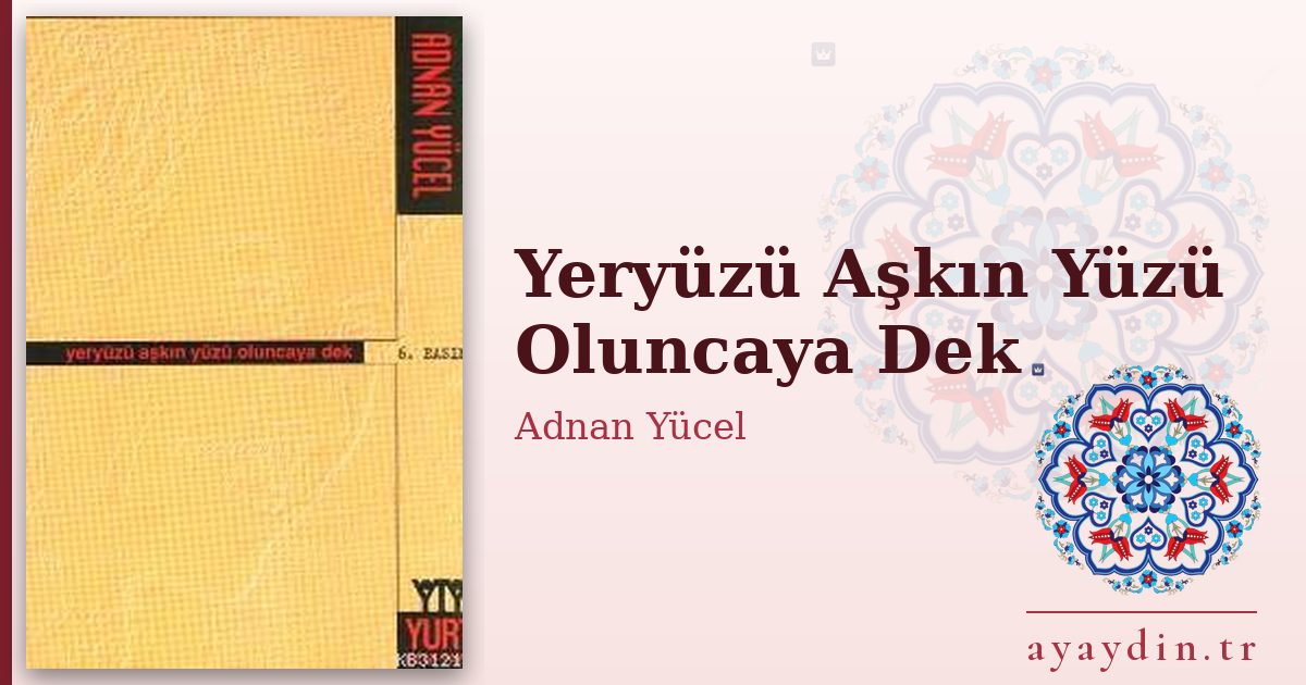 Yeryüzü Aşkın Yüzü Oluncaya Dek - Adnan Yücel kitap alıntıları ve sözleri