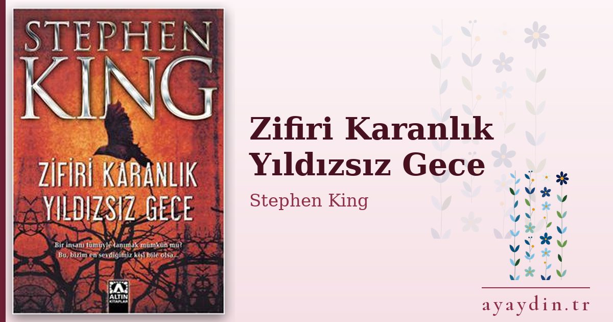 Zifiri Karanlık Yıldızsız Gece - Stephen King kitap alıntıları ve sözleri